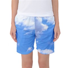 Summer Clouds And Blue Sky Women s Basketball Shorts by picsaspassion