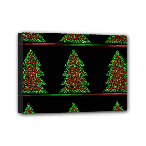 Christmas Trees Pattern Mini Canvas 7  X 5  by Valentinaart