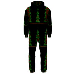 Christmas Trees Pattern Hooded Jumpsuit (men)  by Valentinaart