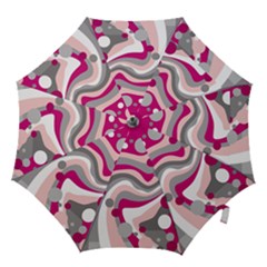 Magenta, Pink And Gray Design Hook Handle Umbrellas (medium) by Valentinaart