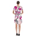 Magenta, pink and gray design Short Sleeve V-neck Flare Dress View2