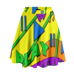 Music High Waist Skirt by Valentinaart