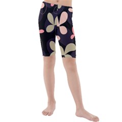 Elegant Floral Design Kids  Mid Length Swim Shorts by Valentinaart