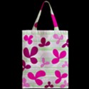 Magenta floral pattern Zipper Classic Tote Bag View2