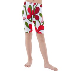 Floral Tree Kids  Mid Length Swim Shorts by Valentinaart