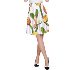 Decorative Floral Tree A-line Skirt