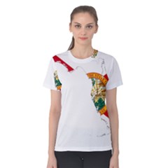 Flag Map of Florida Women s Cotton Tee