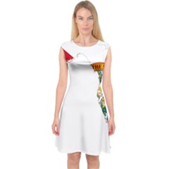 Flag Map of Florida Capsleeve Midi Dress