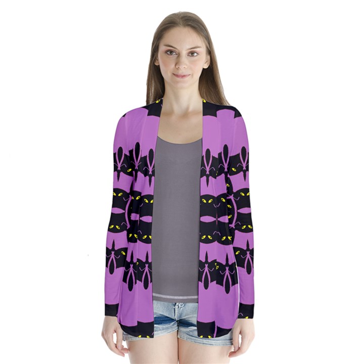 FLOWER OF LIFE Drape Collar Cardigan