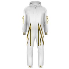 M Monogram Initial Letter M Golden Chic Stylish Typography Gold Hooded Jumpsuit (men)  by yoursparklingshop