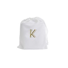 Monogrammed Monogram Initial Letter K Gold Chic Stylish Elegant Typography Drawstring Pouches (small)  by yoursparklingshop