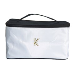 Monogrammed Monogram Initial Letter K Gold Chic Stylish Elegant Typography Cosmetic Storage Case by yoursparklingshop