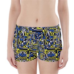 Blue And Yellow Decor Boyleg Bikini Wrap Bottoms by Valentinaart