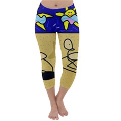 Sunbathing Capri Winter Leggings  by Valentinaart