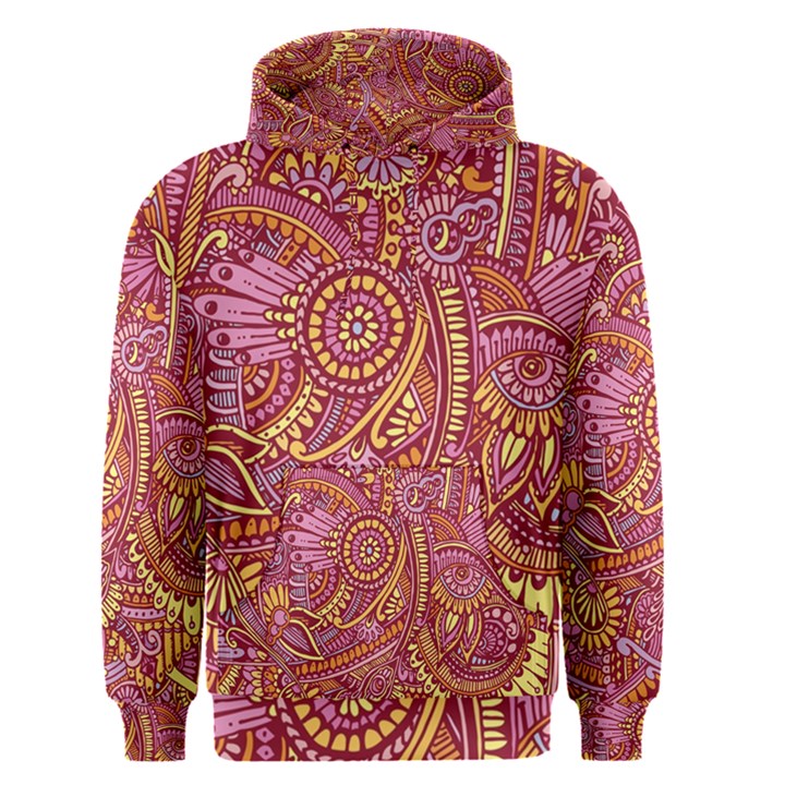 Pink Yellow Hippie Flower Pattern Zz0106 Men s Pullover Hoodie