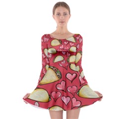 Taco Tuesday Lover Tacos Long Sleeve Skater Dress by BubbSnugg