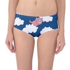 When Pigs Fly Mid-waist Bikini Bottoms by BubbSnugg