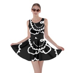 Funny Snowball Doodle Black White Skater Dress by yoursparklingshop