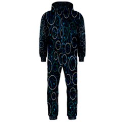 Blue Abstract Decor Hooded Jumpsuit (men)  by Valentinaart