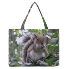 Gray Squirrel Eating Sycamore Seed Medium Zipper Tote Bag by GiftsbyNature