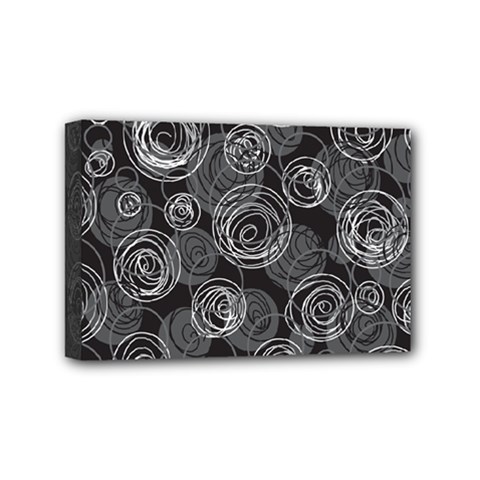 Gray Abstract Art Mini Canvas 6  X 4  by Valentinaart