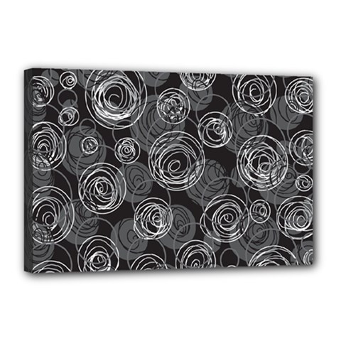 Gray Abstract Art Canvas 18  X 12  by Valentinaart