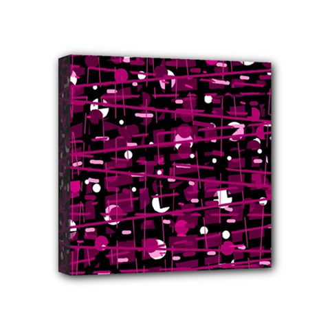 Magenta Abstract Art Mini Canvas 4  X 4  by Valentinaart