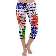 Colorful Big Bang Capri Yoga Leggings by Valentinaart