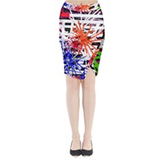 Colorful Big Bang Midi Wrap Pencil Skirt by Valentinaart