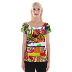 Colorful Abstraction By Moma Women s Cap Sleeve Top by Valentinaart