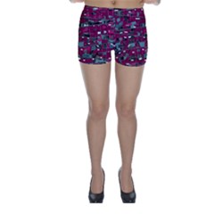 Magenta decorative design Skinny Shorts