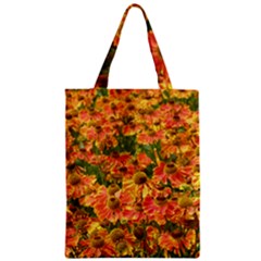 Helenium Flowers And Bees Zipper Classic Tote Bag by GiftsbyNature