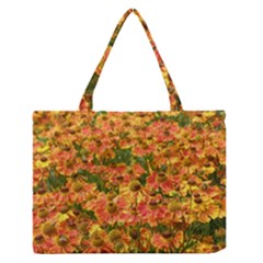 Helenium Flowers And Bees Medium Zipper Tote Bag by GiftsbyNature
