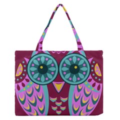 Owl Medium Zipper Tote Bag by olgart