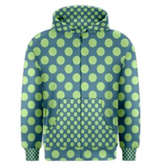 Teal & Lime Polka Dots Men s Zipper Hoodie by fashionnarwhal