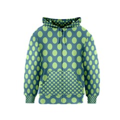 Teal & Lime Polka Dots Kids  Zipper Hoodie by fashionnarwhal