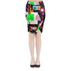 Colorful Facroty Midi Wrap Pencil Skirt by Valentinaart