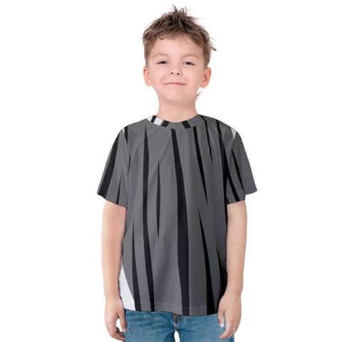 Gray, Black And White Design Kids  Cotton Tee by Valentinaart