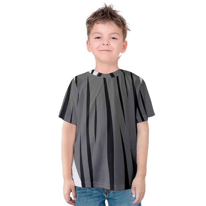 Gray, black and white design Kids  Cotton Tee