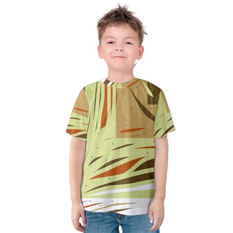 Brown Decorative Design Kids  Cotton Tee by Valentinaart