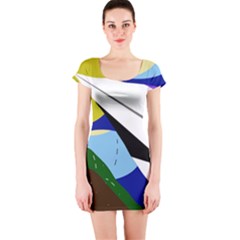 Paper airplane Short Sleeve Bodycon Dress