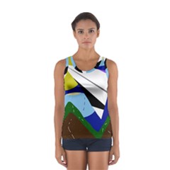 Paper Airplane Women s Sport Tank Top  by Valentinaart