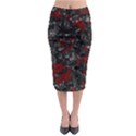 Gray and red decorative art Midi Pencil Skirt View1