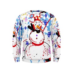 Snowman Kids  Sweatshirt by Valentinaart