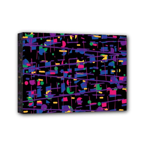 Purple Galaxy Mini Canvas 7  X 5  by Valentinaart