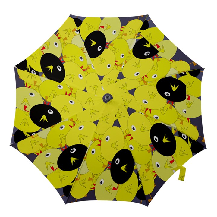 Yellow flock Hook Handle Umbrellas (Small)