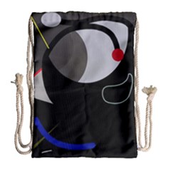 Gray Bird Drawstring Bag (large) by Valentinaart