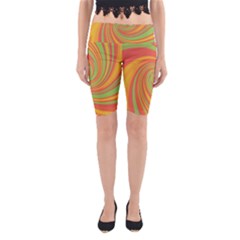 Green And Orange Twist Yoga Cropped Leggings by Valentinaart