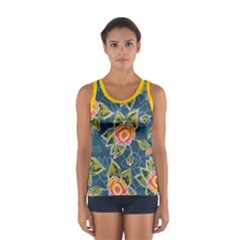 Floral Fantsy Pattern Women s Sport Tank Top  by DanaeStudio