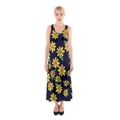 Daisy Flower Pattern For Summer Sleeveless Maxi Dress by BubbSnugg